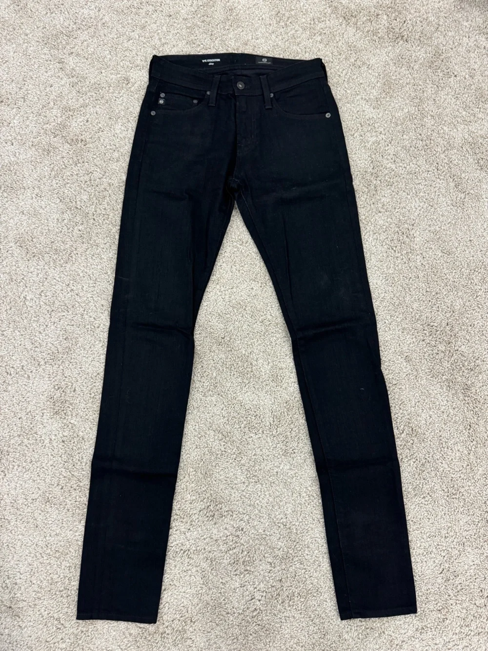 AG Adriano Goldschmied The Stockton Black Skinny Jeans